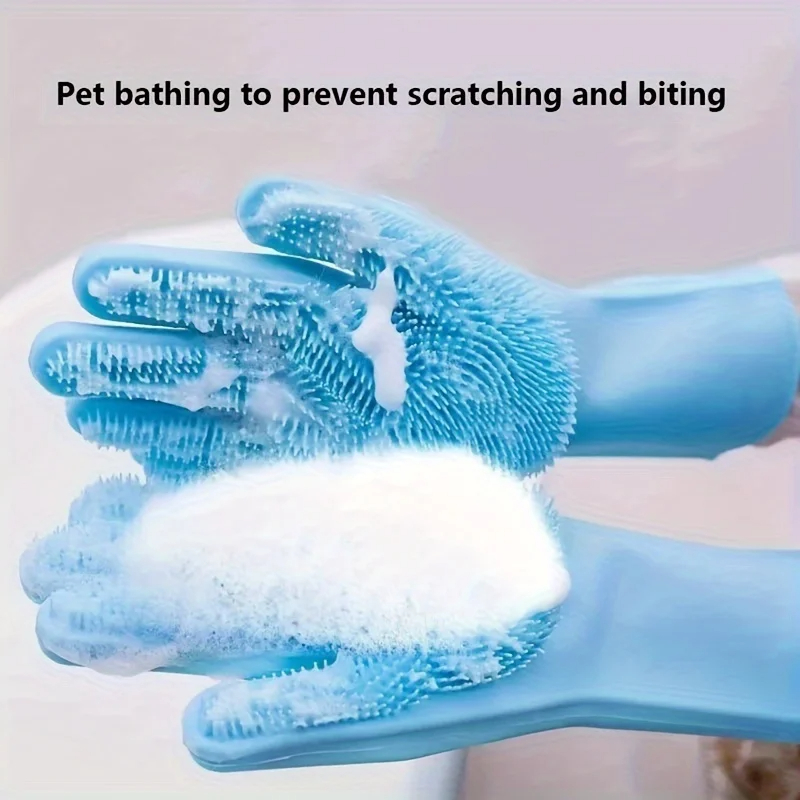 Pet Grooming Glove - Çok Fonksiyonlu Silikon Evcil Hayvan Bakım